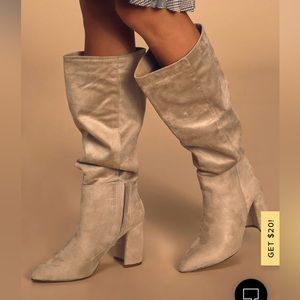 Lulus taupe suede boots
